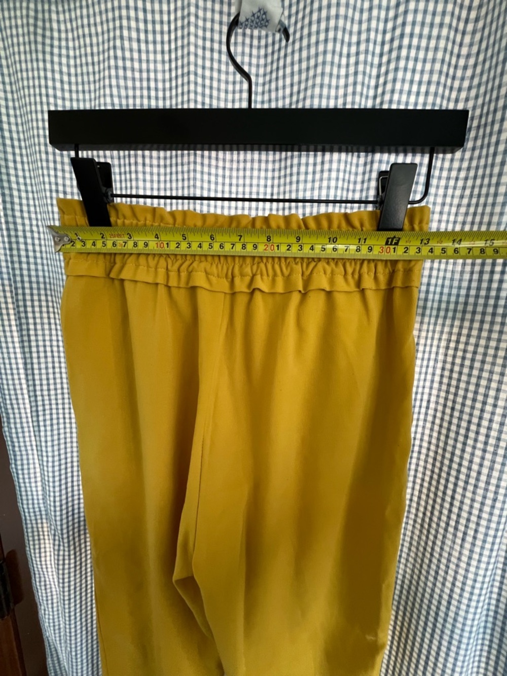 Zara Mustard Drawstring Paperbag Waist Track Pants - Picture 4 of 6